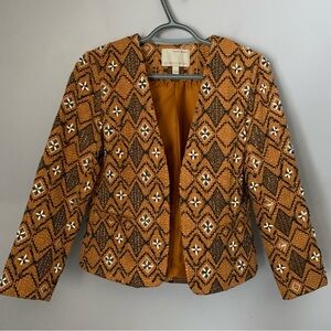 Banana Republic Heritage Beaded Jacket Size 0 XS Petite Boho